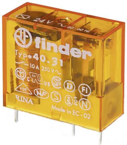 Finder Printrelais 40.31.8.024.0000 24 V/AC 12A 1 Wechsler transparent - Bild 1