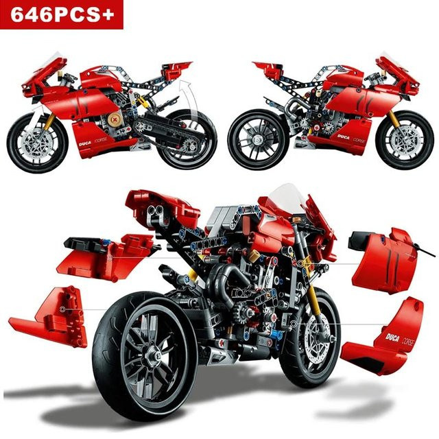 Binchi Keji Travel Technische Motorrad Simulation Racing Auto Bausteine Modell, Fahrzeuge, ab 6 Jahren - Bild 1