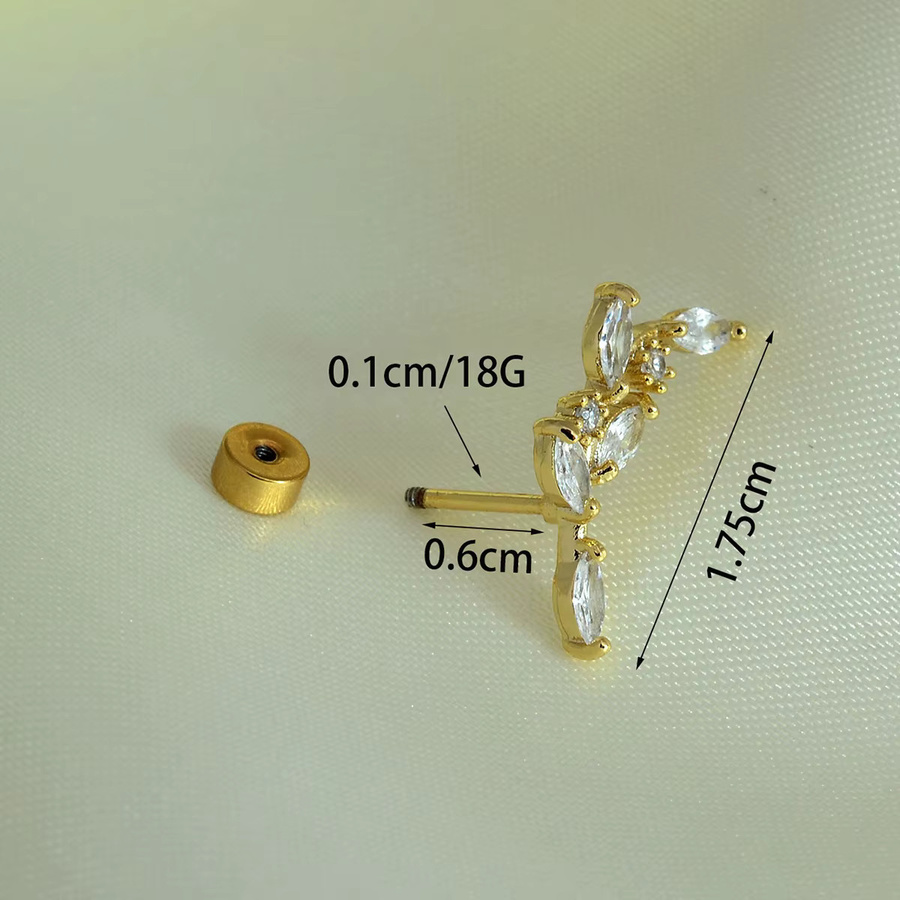 eMeition Ohrringe Edelstahl, Kristall Zirkonia, Gold, Damen - Bild 3
