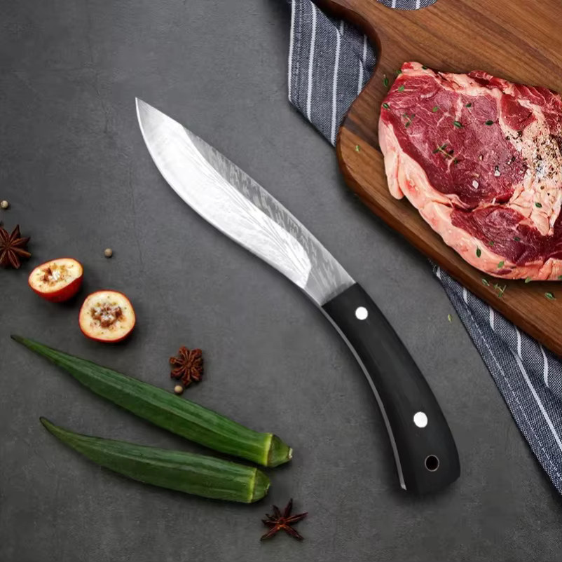 GuanQi Ausbeinmesser aus Edelstahl mit Scheide, handgeschmiedetes Fleischmesser für Grillen und Küche - Bild 3