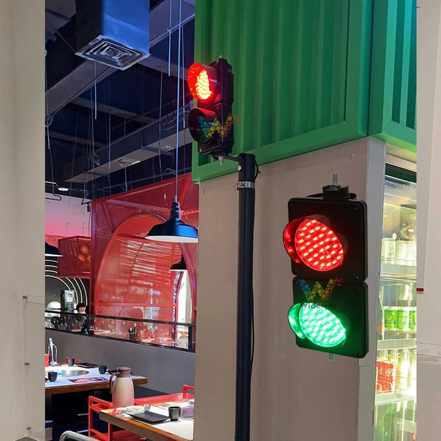 Verkehrssignalleuchte WIDEWAY mit Kunststofflinse, Durchmesser: 100 mm, Farben: Rot und Grün, kompatibel mit DC 12 V 24 V und AC 110 V 220 V 230 V - Bild 1