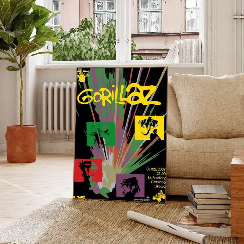 Gorillaz Hip Pop Poster in Weiß und Mehrfarbig, Hochformatiges Wandkunst-Poster aus Papier für deine Wanddekoration - Bild 6