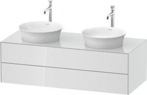 Duravit Waschtischunterschrank White Tulip in Weiß Hochglanz mit 2 Schubladen, Breite: 130 cm, Tiefe: 55 cm, Höhe: 40,8 cm - Bild 1