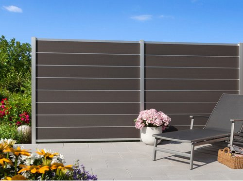 Mr. GARDENER Steckzaunsystem Donatus aus WPC und Aluminium in Grau, H: 180 cm x B: 180 cm - Bild 1