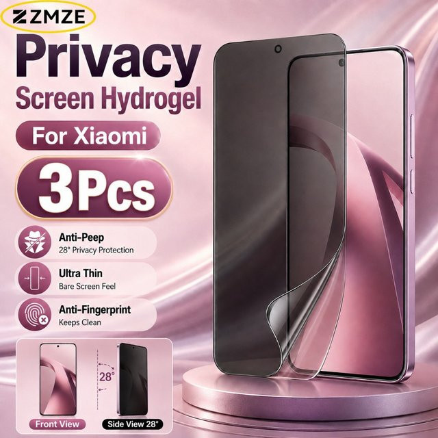 3er Pack Hydrogel Sichtschutzfolie für Xiaomi 17 Ultra 17 Pro Max 17 Max 17T 15S 15T 14T 13T Pro 15 14 13 Glänzend Transparent - Bild 1