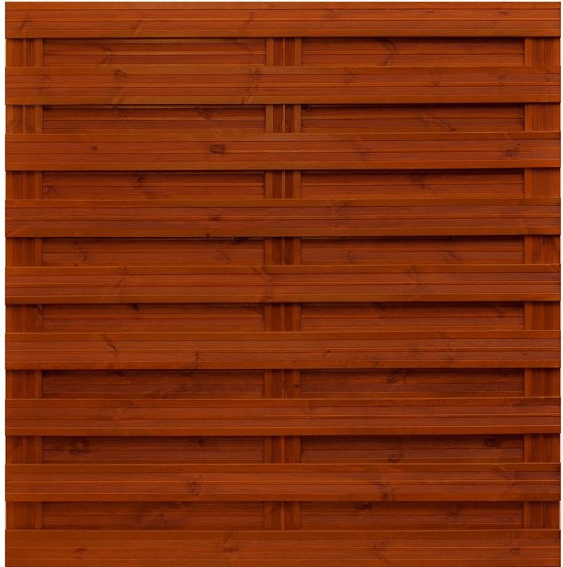 Sichtschutzzaun-Element Goch von Andrewex aus Holz in Teakfarben, lasiert, B/H: 180 x 180 cm - Bild 1