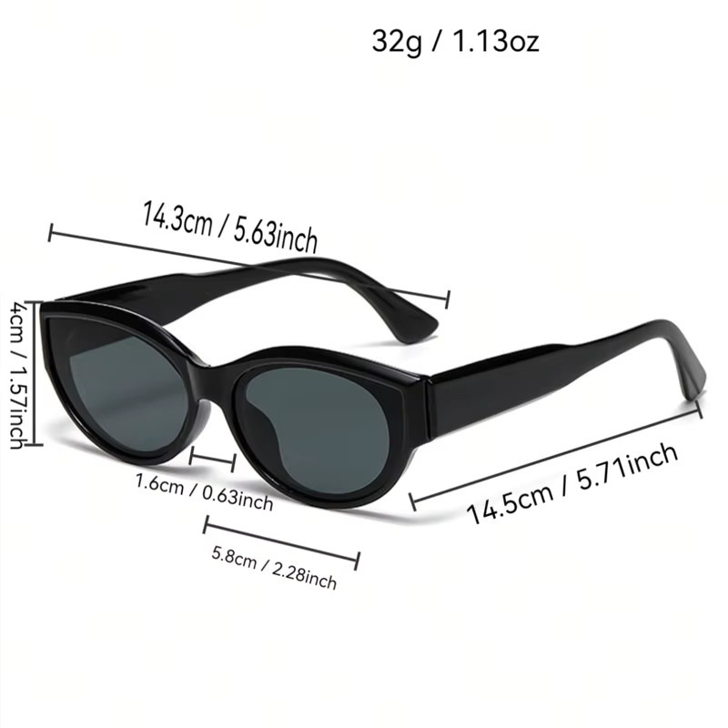 Sumory Sonnenbrille Cat Eye, Vollrand, Kunststoff, Schwarz, Unisex - Bild 3