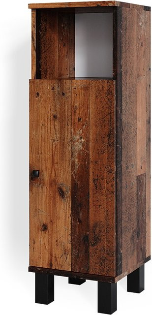 Vicco Midischrank Fynn Old Style Badezimmerschrank Eiche Rustikal Braun B: 30 cm, H: 95 cm - Bild 1