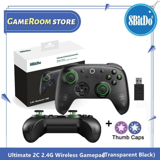 8BitDo Ultimate 2C 2.4G Wireless Gamepad Gaming Controller in Transparent Black für Windows und Android mit Hall-Effekt-Joysticks - Bild 1