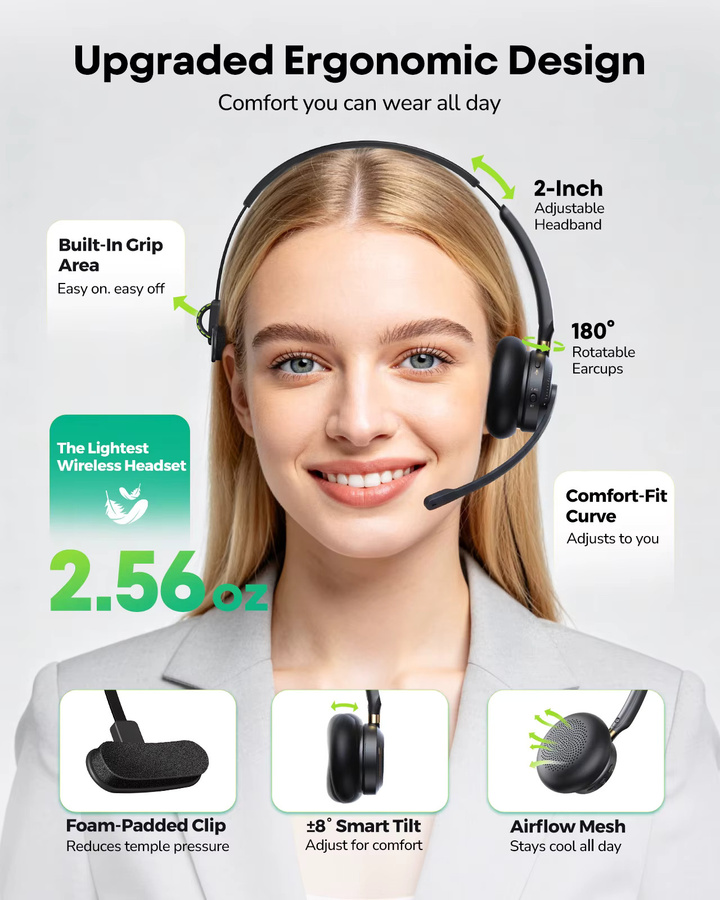 Acer Kabelloses In-Ear Headset mit Bluetooth 5.3 und USB 2.4G Dongle, AI ENC Geräuschunterdrückung, Schwarz mit Ladestation - Bild 3