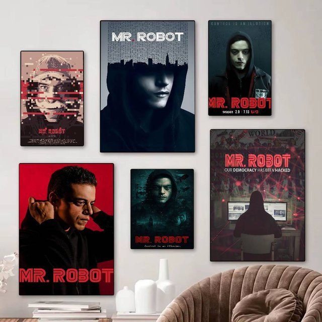 Rastar Mr. R-Robot Anime-Poster, selbstklebendes Kunstwerk in Multicolor für deine Kawaii-Raumdekoration - Bild 1