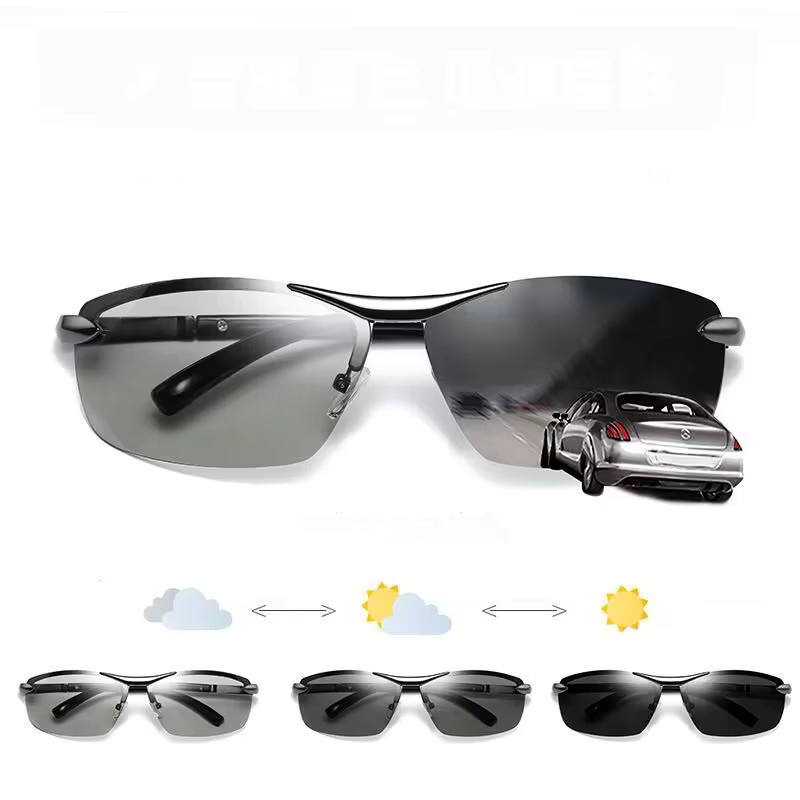 KLASSNUM Sonnenbrille, randlos, rechteckig, Metall, Gelb, Herren - Bild 4