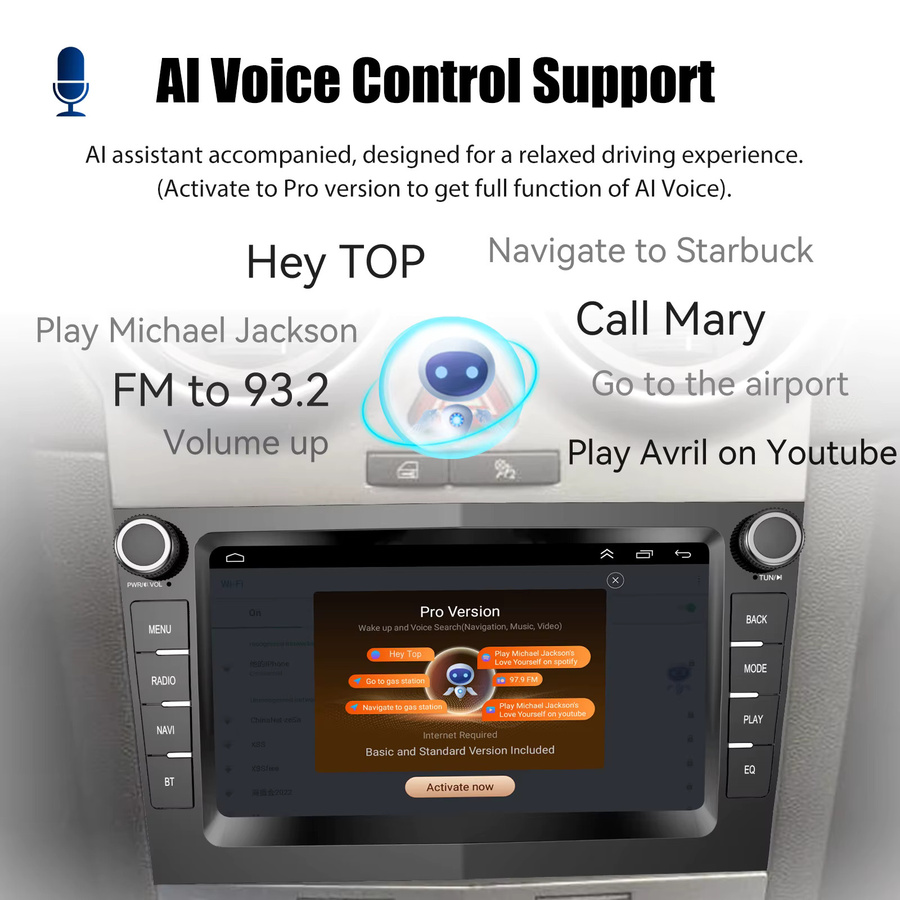 ESSGOO Wireless Carplay Android Auto Autoradio in Schwarz mit 7 Zoll IPS Touchscreen, GPS Navigation, KI-Sprachsteuerung, WIFI und Bluetooth für Opel Corsa D, Astra H und Zafira - Bild 3