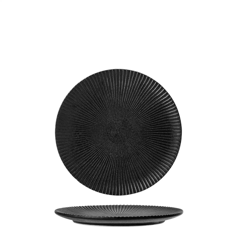 Bloomingville Steingutteller Neri Schwarz Durchmesser: 18 cm - Bild 1
