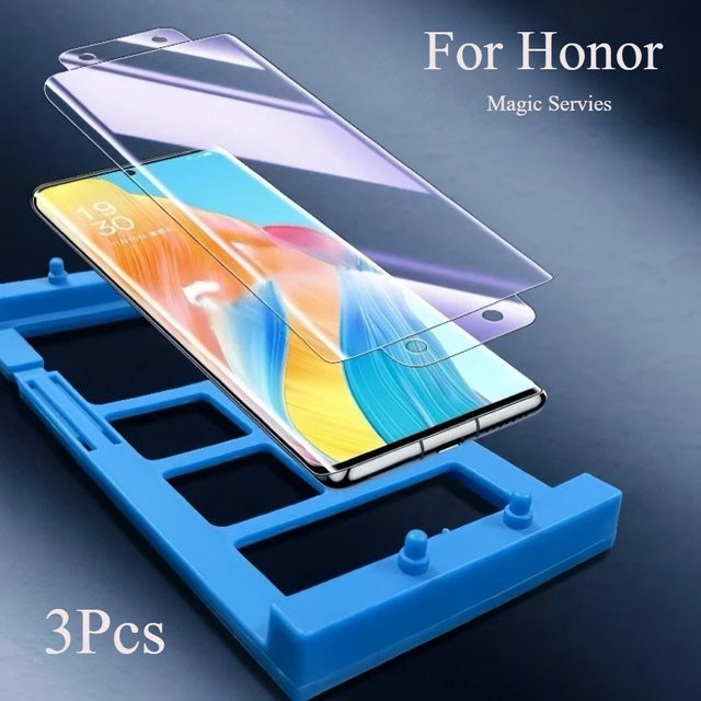 3 Stück Honor Magic Serie Displayschutz Set aus nicht gehärtetem Glas in Transparent - Bild 1