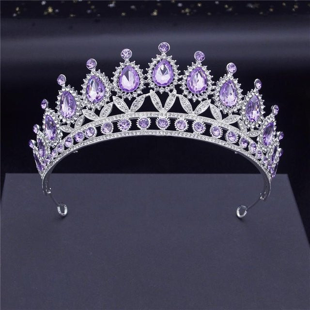 Diadem Krone, Schwarz, Zirkonia, Kristall, Damen - Bild 1