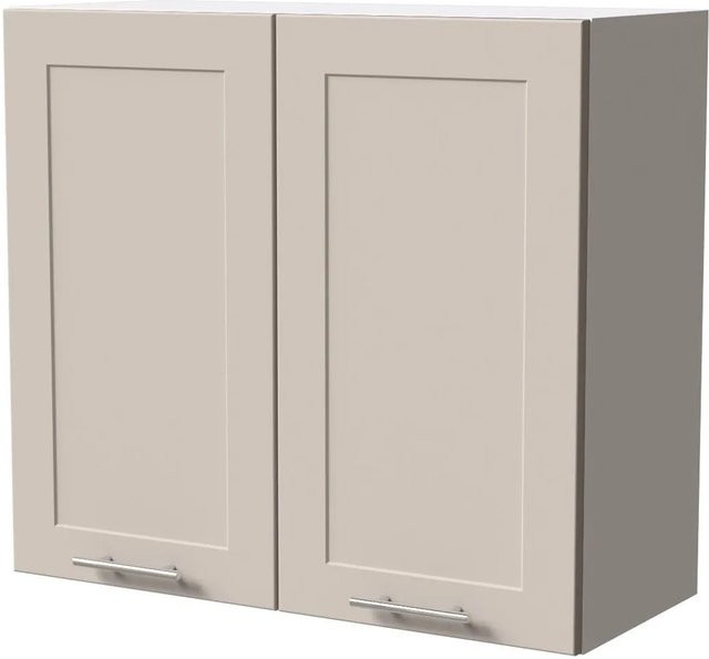 Feldmann-Wohnen Hängeschrank Oslo Küchenschrank Weiß Kaschmir Matt mit Soft-Close-Türen, B/T/H: 80 x 32,5 x 72 cm - Bild 1