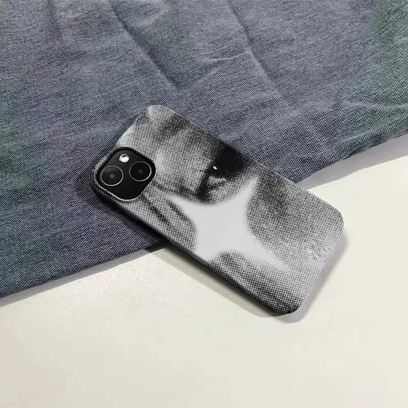 Clmj Handyhülle Cold Wind Schwarz-Weiß-Augen Design für iPhone 11 bis 17 Pro Max, Glänzende Hartschale aus PC - Bild 3