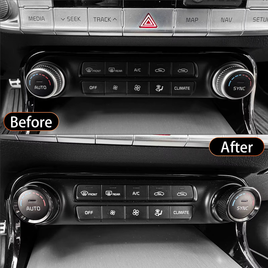 JUIVEEL Klimaanlage Schalter Abdeckung Trim Ring für Kia Stinger 2018-2023 - Bild 4