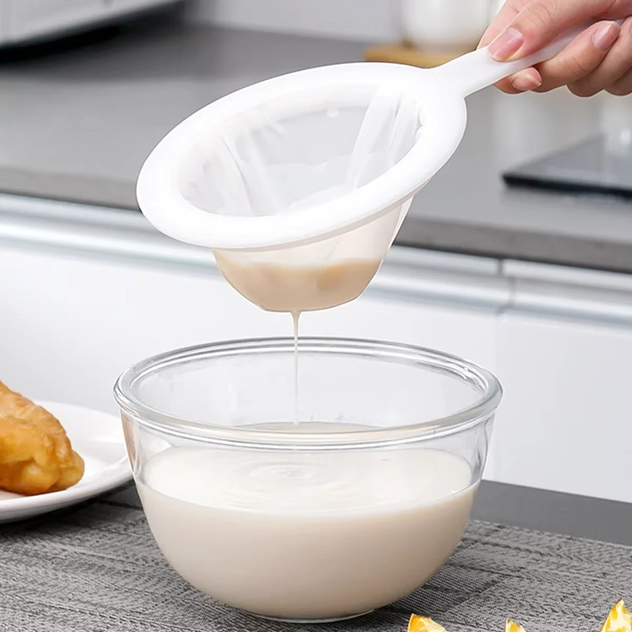 Venlohome Feinmaschiges Netzsieb in Weiß für Saft, Sojamilch und Kaffee, Rund - Bild 2