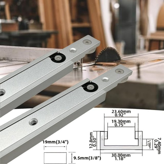 FNICEL T-Schienen Set aus Aluminiumlegierung für Tischkreissäge und Werkbank, silbern - Bild 1