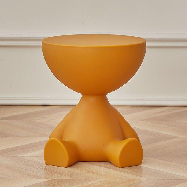 ZEKS Beistelltisch rund in Orange mit glänzender Oberfläche für Wohnzimmer, Schlafzimmer und Büro - Bild 1