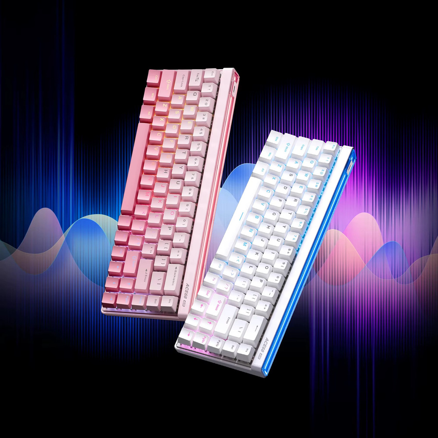 MCHOSE ACE 68 Air Gaming-Tastatur mit Hall-Effekt Magnetic Switches, Rapid Trigger, RGB und 8K Hz Polling Rate in Pink - Bild 4