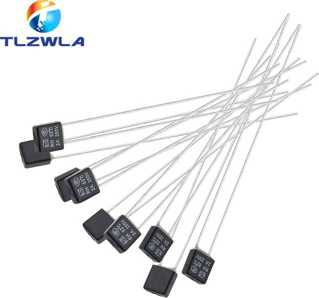 100er Set RH Thermosicherung TLZWLA, 2A 250V, Schwarz, verschiedene Temperaturen von 92 bis 150 Grad für Lüfter und Motoren - Bild 1