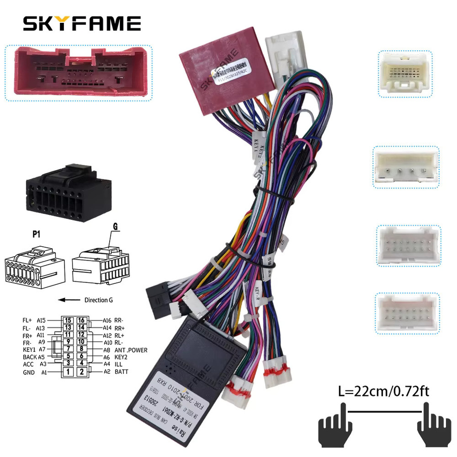 SKYFAME Auto 16pin Kabelbaum Adapter mit Canbus Box Decoder für Mazda RX8 Android Radio Power Kabel - Bild 2