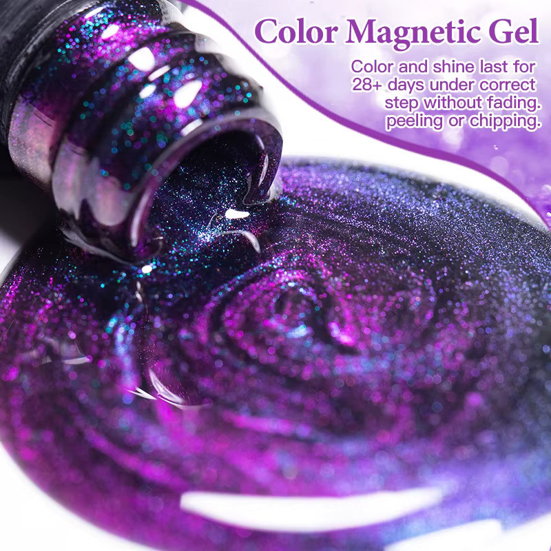 Mtssii Magnetischer Gel Nagellack Katze Effekt, Glitter, 7 ml - Bild 2
