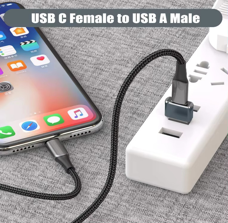 Apple USB-A auf USB-C Adapter 3er-Pack, OTG-Konverter in Grau für iPhone 16 16e 15 Pro Max und andere Geräte - Bild 3