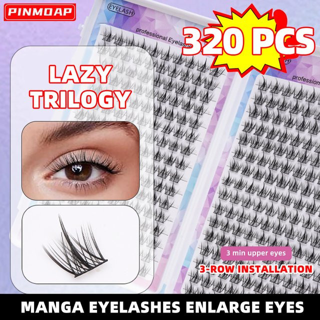 Einzelne Wimpern-Cluster, Black, Unisex, 320 Stück - Bild 1