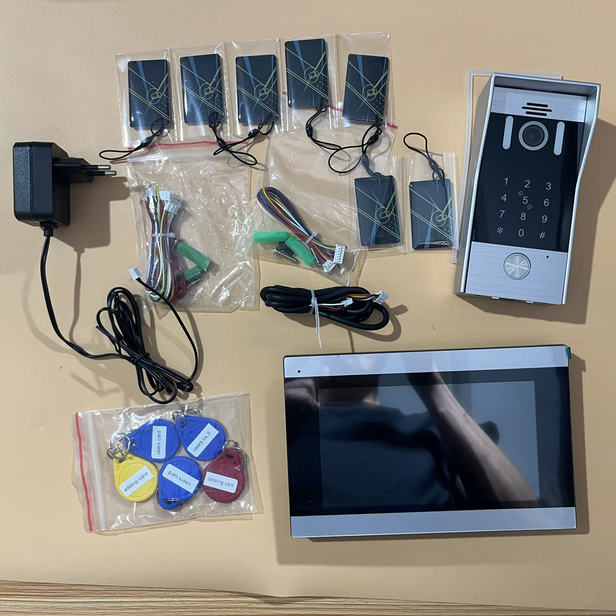 WLAN-Video-Türsprechanlage mit 10-Zoll-Display und 1080P Kamera, Video-Gegensprechanlage mit Fingerabdruck- und Passwortfunktion sowie 7-Zoll Touchscreen in Silber - Bild 3