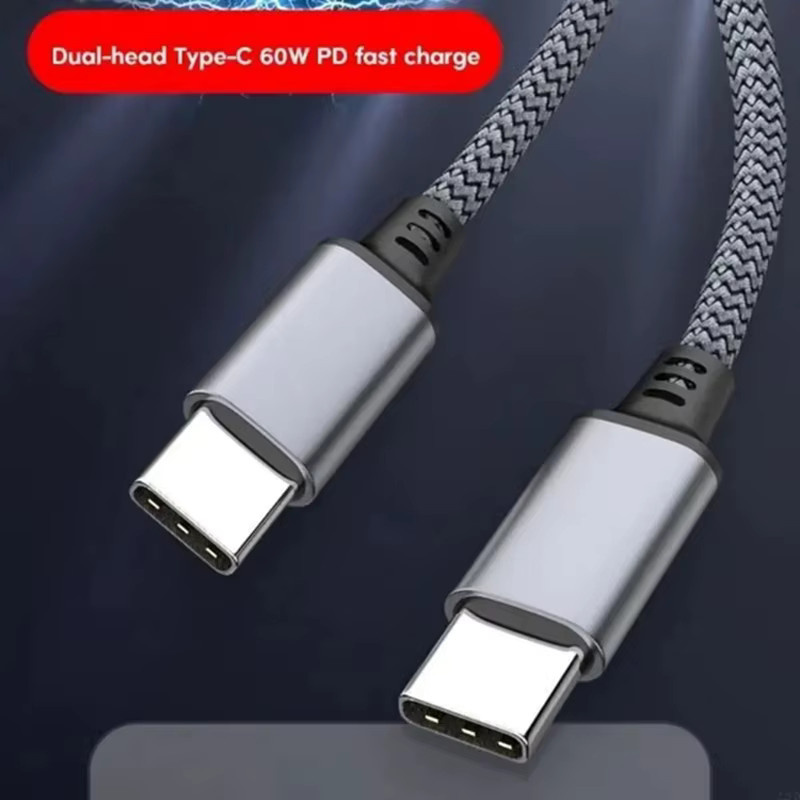 Lenovo 65W USB-C auf USB-C Ladekabel in Grau mit Nylonummantelung für PD-Datenübertragung - Bild 4