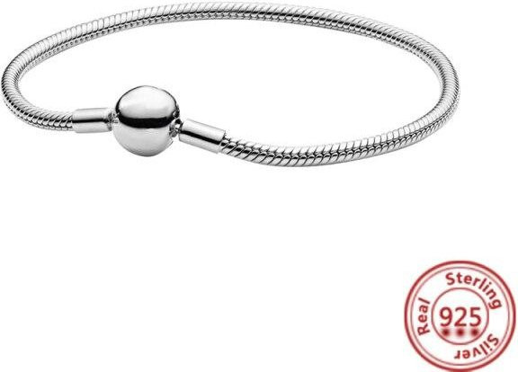 Armband 925 Sterling Silber, Herz, Perlen Charms, 20cm, Unisex - Bild 1