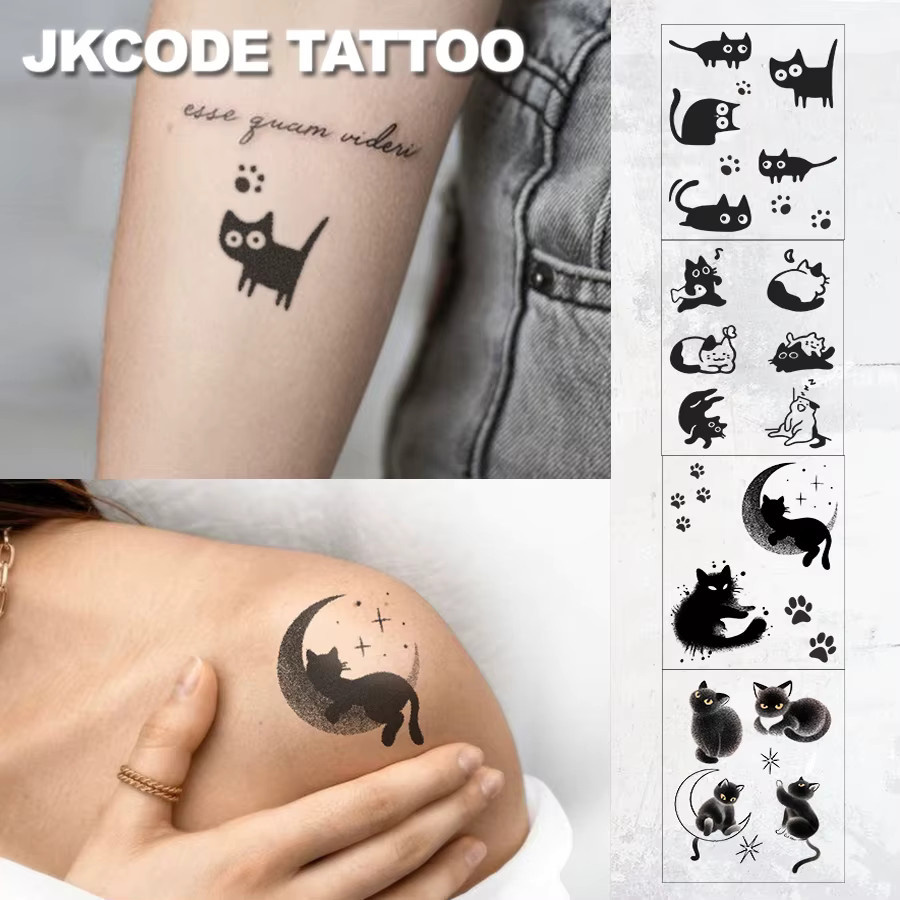 JKCODE TATTOO Handtattoo, schwarze Katze, Damen - Bild 2