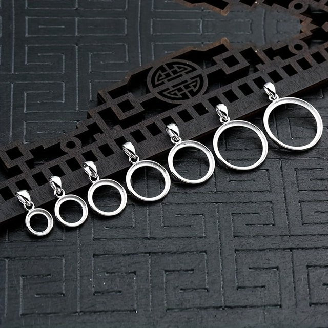 weainy Anhänger Basis, 925 Sterling Silber, rund - Bild 1