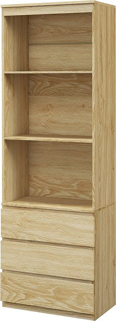 HOMCOM Bücherregal mit 3 Regalen und 3 Schubladen in brauner Holzoptik, B/T/H: 60 x 35 x 180 cm - Bild 1