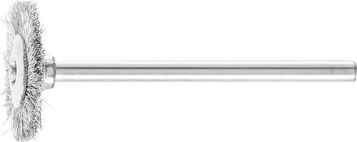 PFERD Miniatur-Rundbürste RBU aus Stahl-Draht in Silber für Holz und Metall, Durchmesser: 19 mm, Schaft-Durchmesser: 3 mm, Drahtstärke: 0,10 mm - Bild 1