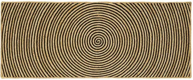 vidaXL Teppich aus Jute in Natur und Schwarz, B/T: 80 x 200 cm - Bild 1