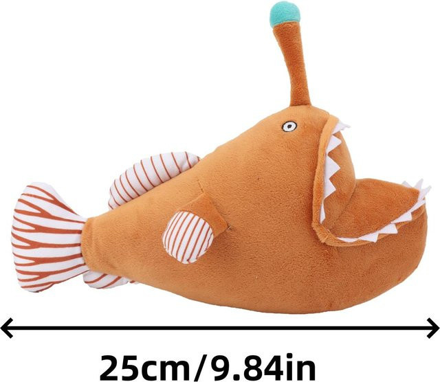 Melanocetus johnsonii Teufelsfisch Laternenfisch Plüschtier, 25cm, ab 3 Jahren - Bild 1