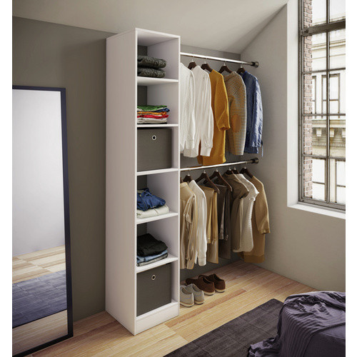VCM Kleiderregal Dacho mit 2 Stangen in Weiß, B/T/H: 40 x 38 x 194 cm - Bild 4