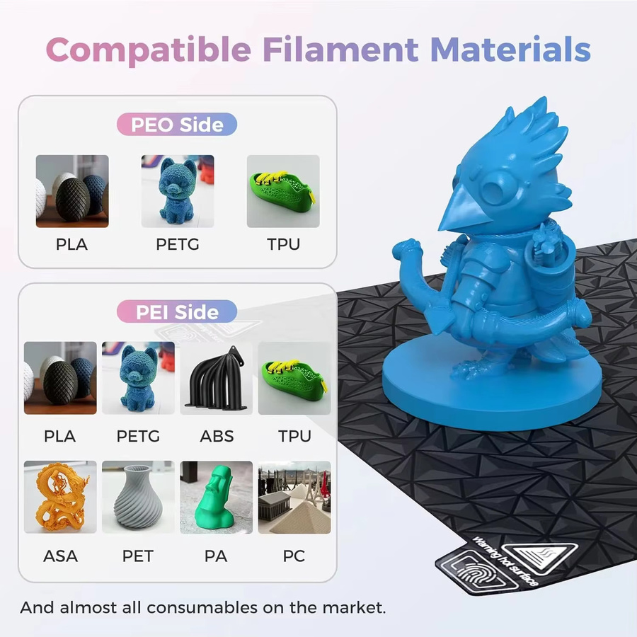 Creality 3D K1 Max Doppelseitige Druckplattform-Kit mit glänzender PEO und matter PEI Oberfläche, Breite: 31,0 cm, Tiefe: 31,5 cm - Bild 2