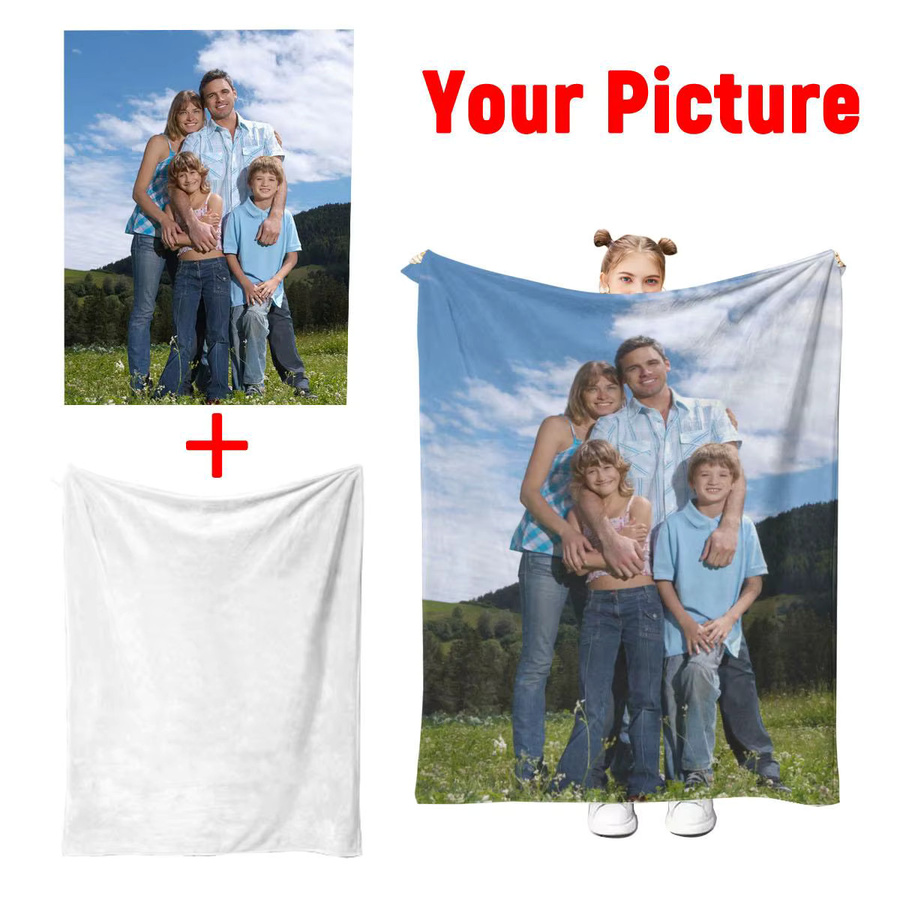 Personalisierte Fotodecke von SRH in Multicolour, individuelle Kuscheldecke mit eigenen Fotos für besondere Anlässe und Erinnerungen, B/B/H: 100 x 75 x 75 cm - Bild 2