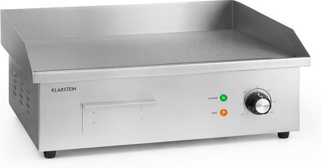 Klarstein Elektrogrill Grillmeile 3000G in Silber aus Edelstahl mit glatter Grillplatte 3000W, Breite: 54,5 cm, Tiefe: 35 cm - Bild 1
