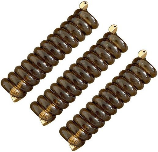 3 Stück Spiral-Haargummis, kaffeebraun, Unisex - Bild 1