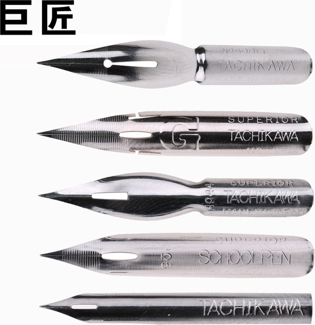 Tachikawa Manga Federkielstift für Comic und Linienzeichnung mit Saji, G, D und Maru Spitzen in Silber - Bild 1