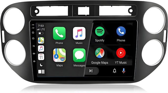Junsun Autoradio für VW Tiguan 2006-2016 mit GPS, Bluetooth und Wi-Fi in Schwarz - Bild 1
