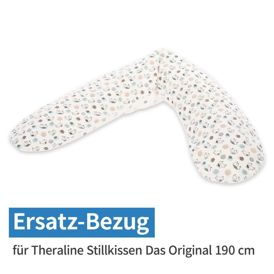 Theraline Ersatzbezug für das Original Stillkissen 190 cm mit Vögelchen flieg in Weiß - Bild 1