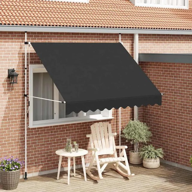 Handbetriebene Einziehbare Markise von Furnicato in Anthrazit, Breite: 250 cm - Bild 1